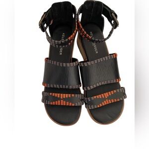 Kelsi Dagger Women’s Wooden Ankle Strap leather Sandals Size 7